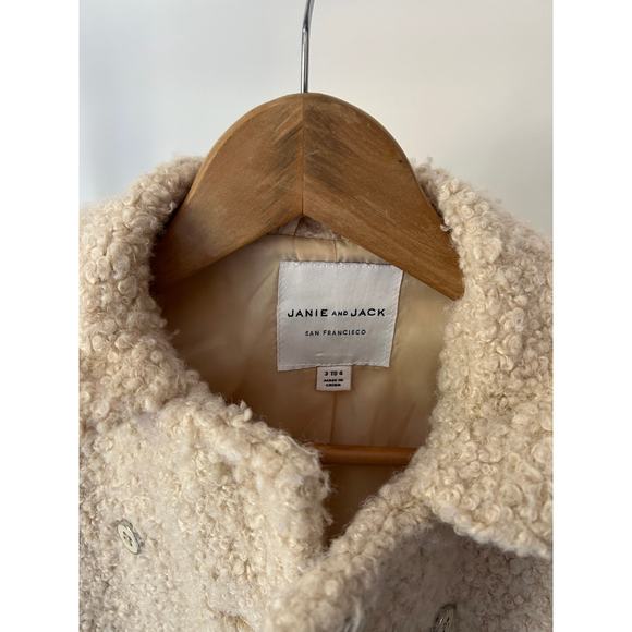 Janie & Jack Sherpa Beige Jacket Size 3-4 - Picture 3 of 8